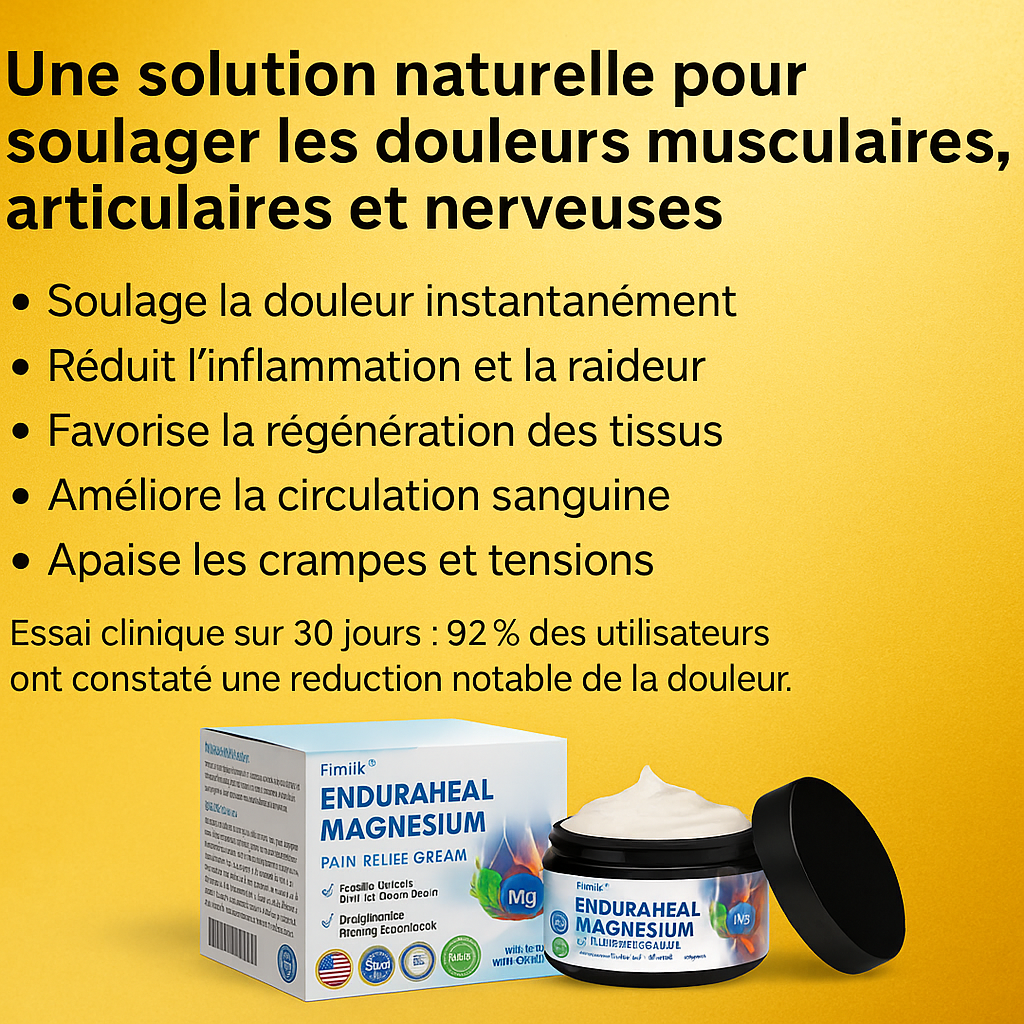 Crème antidouleur au magnésium (traite l'arthrite, la neuropathie, les rhumatismes)