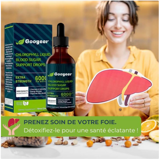 Gouttes de Chlorophylle Naturelle - Détoxification Puissante & Soin Complet du Foie