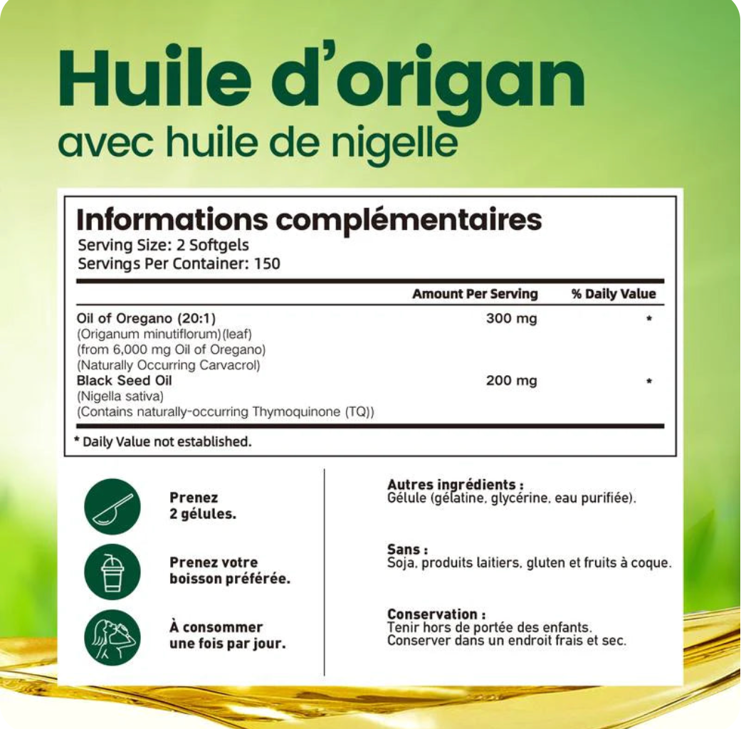 Gélules d'huile d'Origan - Boost votre santé, bien-être