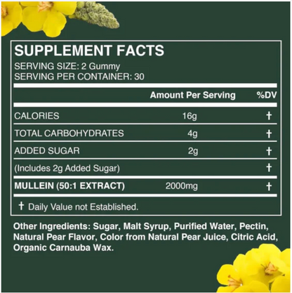 Mullein Gummies -complément alimentaire à base de plantes
