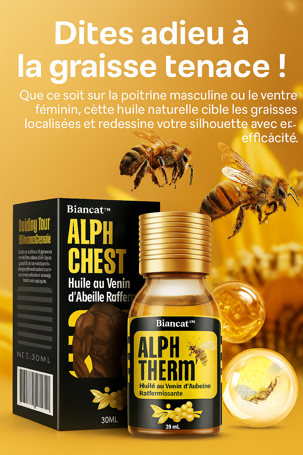Huile chauffante  au venin d’abeille
