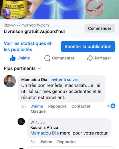 Venin d’abeilles ™️Crème de Traitement de l’Arthrite, de l’Arthrose et des Douleurs Articulaires